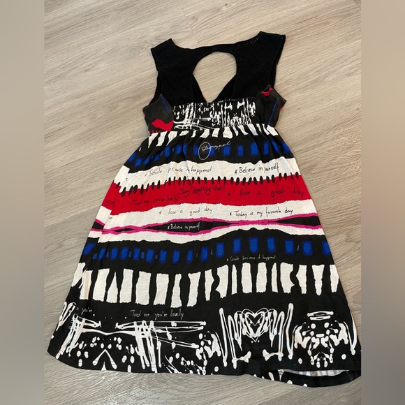 DESIGUAL Cute Abstract Striped Designer Dress. Size XL - Picture 6 of 14